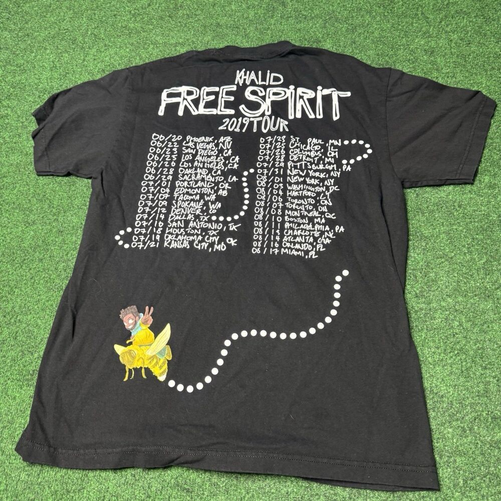 Khalid Free Spirit 2019 Tour T-Shirt Mens Large Black Concert Tour Music Graphic